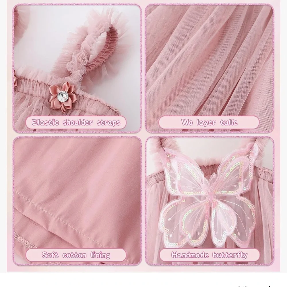 Girl Birthday Outfit Dress Butterfly Dress Fairy Dress Toddler pageant wedding